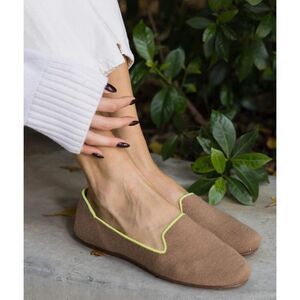 ROTHY'S The Merino Women's Clove Loafer in Light Brown/Neon Yellow size 12 NWOT
